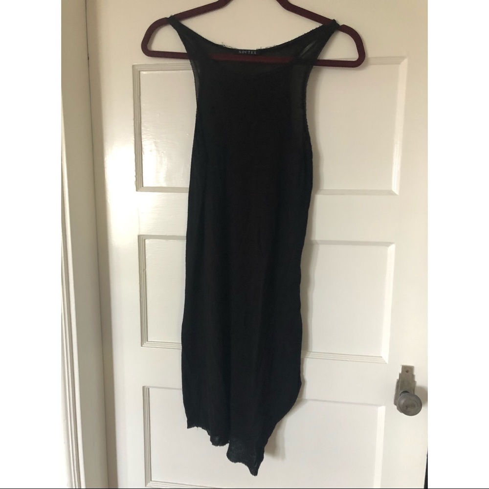Noctex semi sheer long tank dress size M black